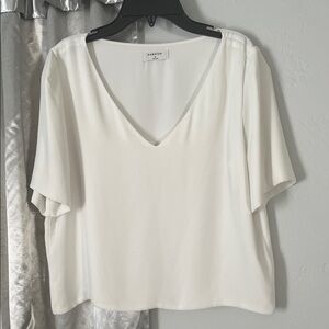 Babaton Cream V-Neck Blouse